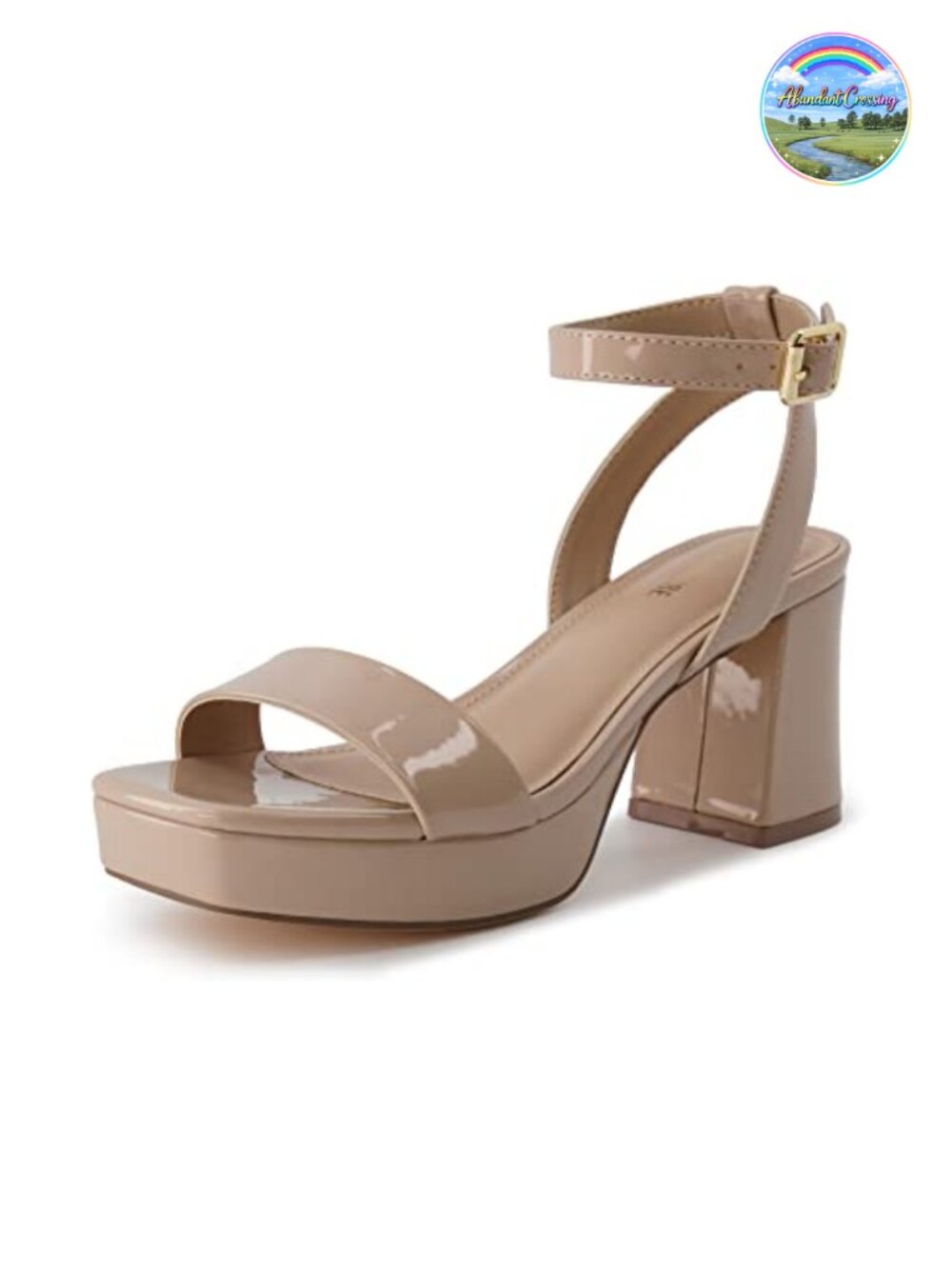 Women's Cherry Platform Sandal Memory Foam Ankle Strap Heel